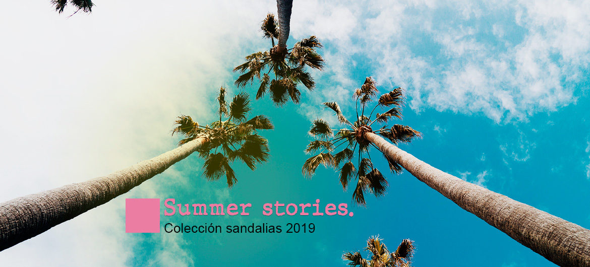 Colección sandalias 2019 Bosanova Palmeras de fondo como portada colección sandalias 2019 de Bosanova