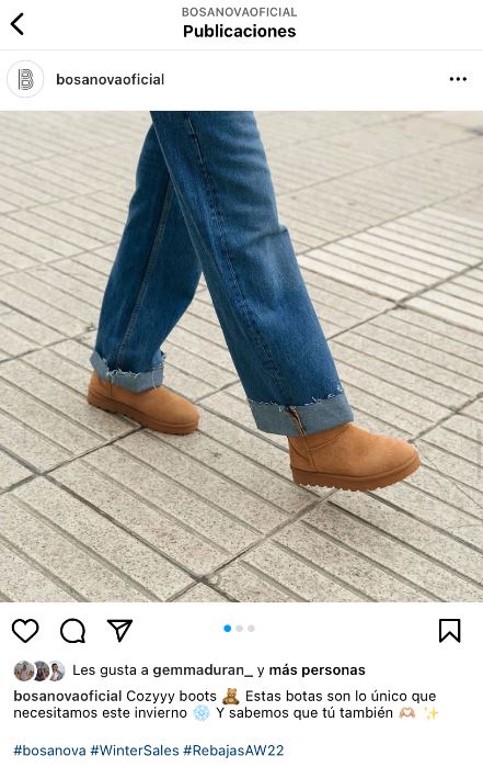 Post instagram botas planas en ante vegano