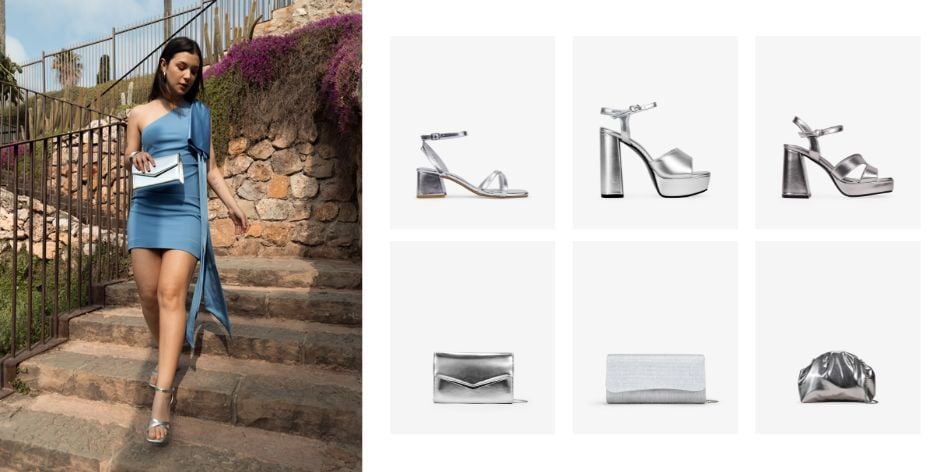 Sandalias de tacón plata