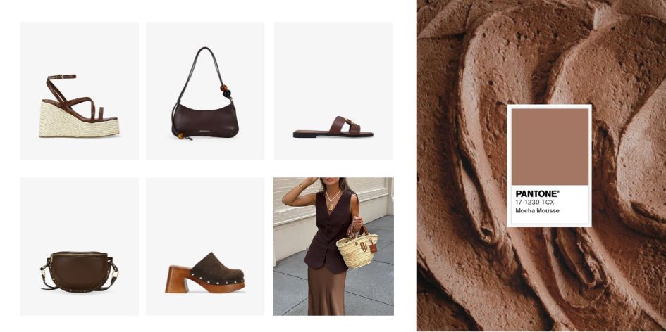 sandalias y bolsos marrones